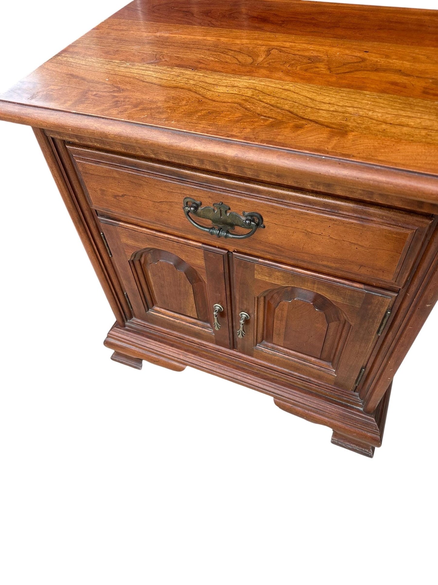 Vintage Cherry wood bedside chest of drawers cupboards