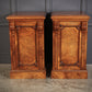 Large Pair Of Vintage Figured Walnut Pedestal Cabinets