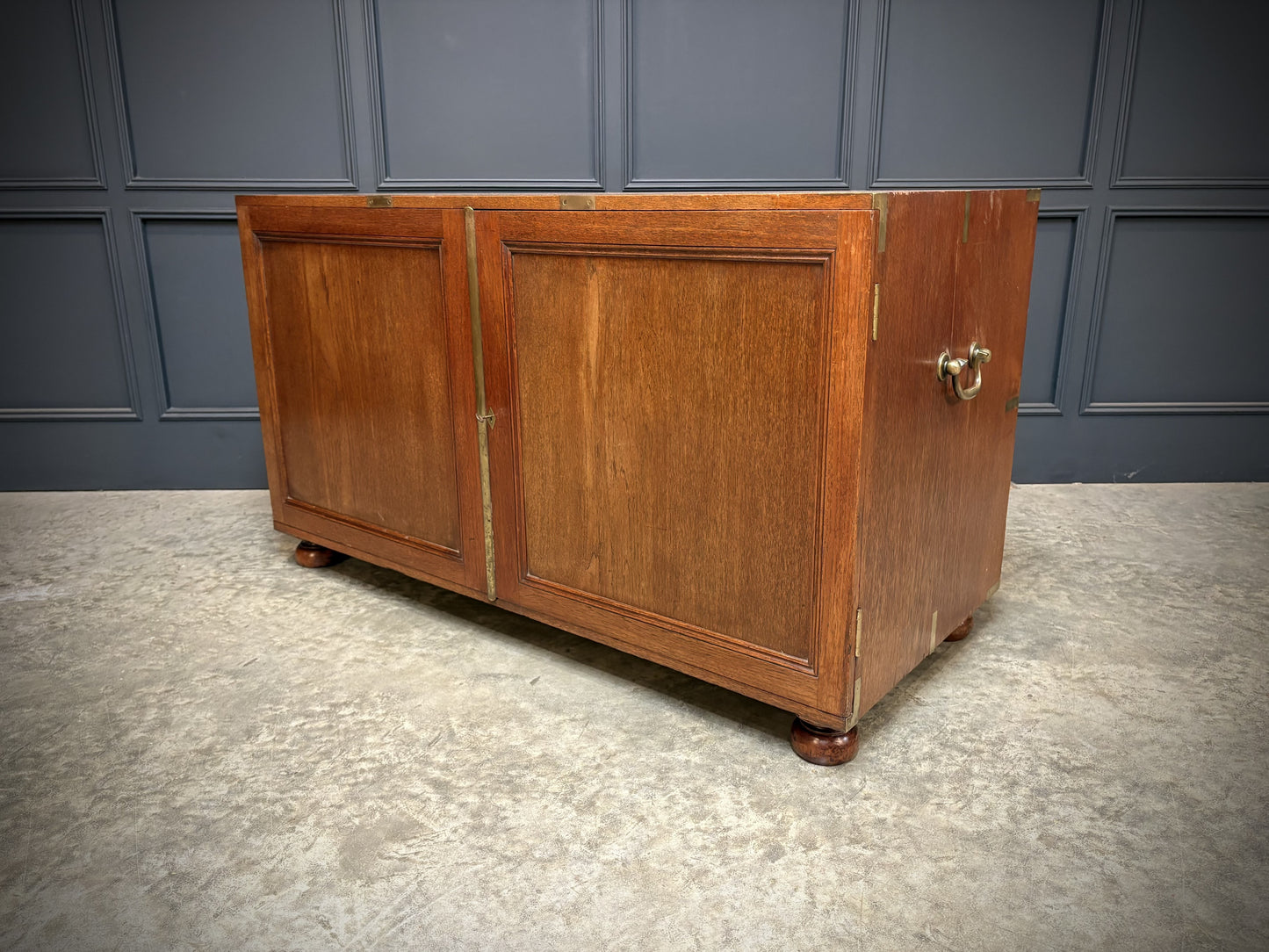 Rare Teak Military Campaign Side Cabinet
