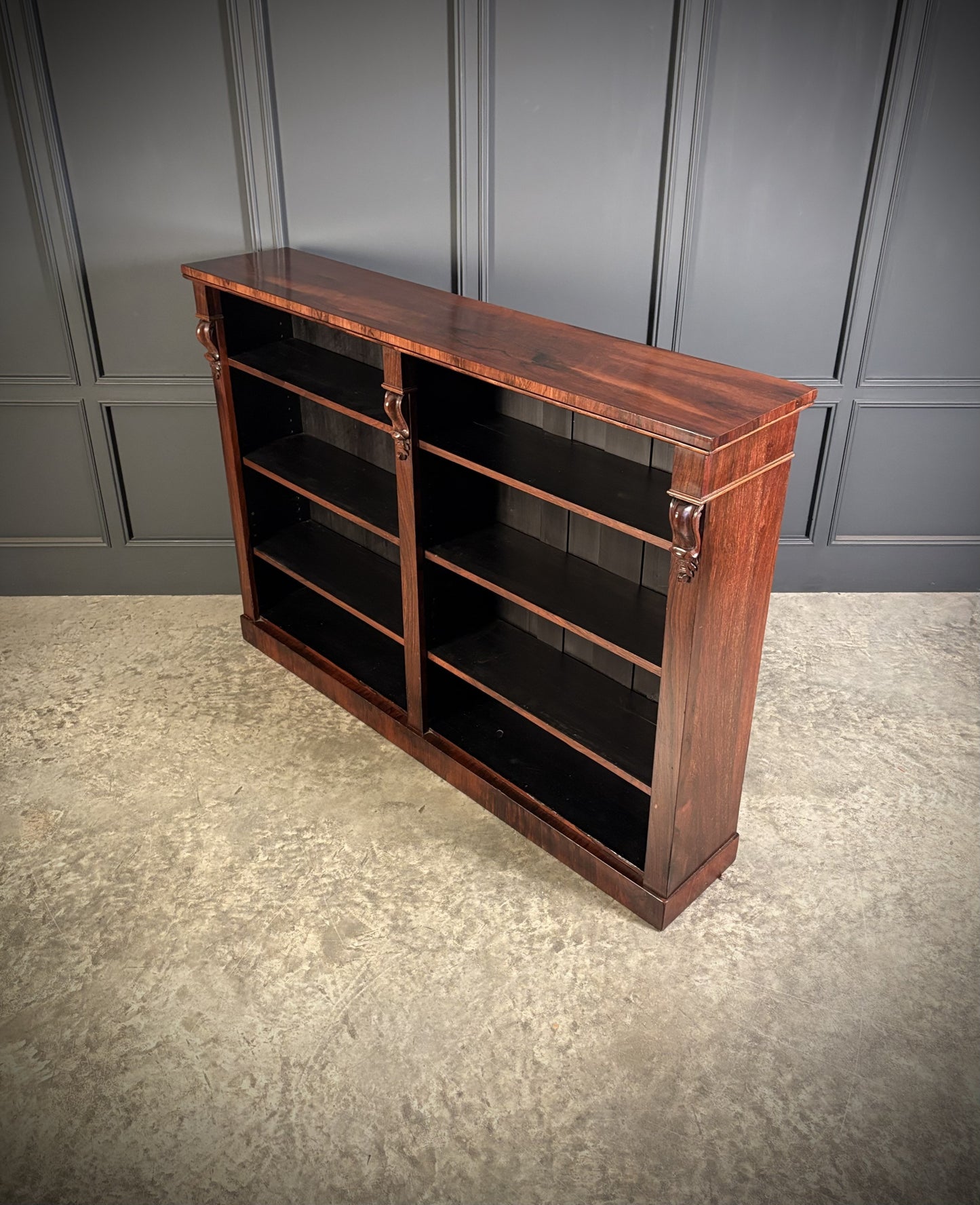 Vintage Victorian Rosewood Open Bookcase