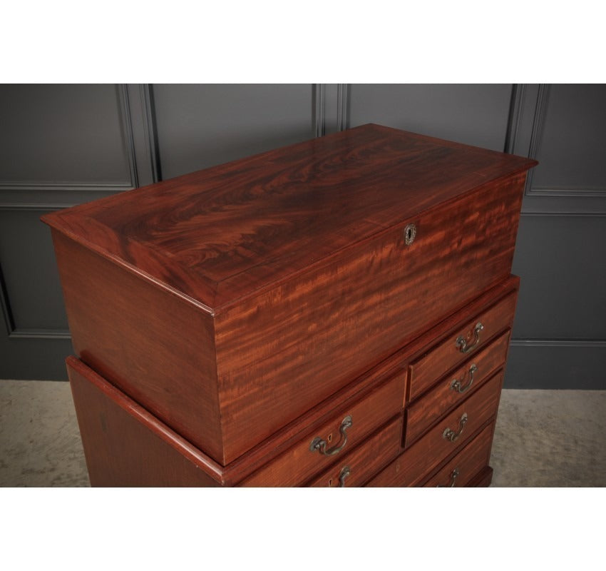 Vintage Georgian Blanket Box On Chest of Drawers