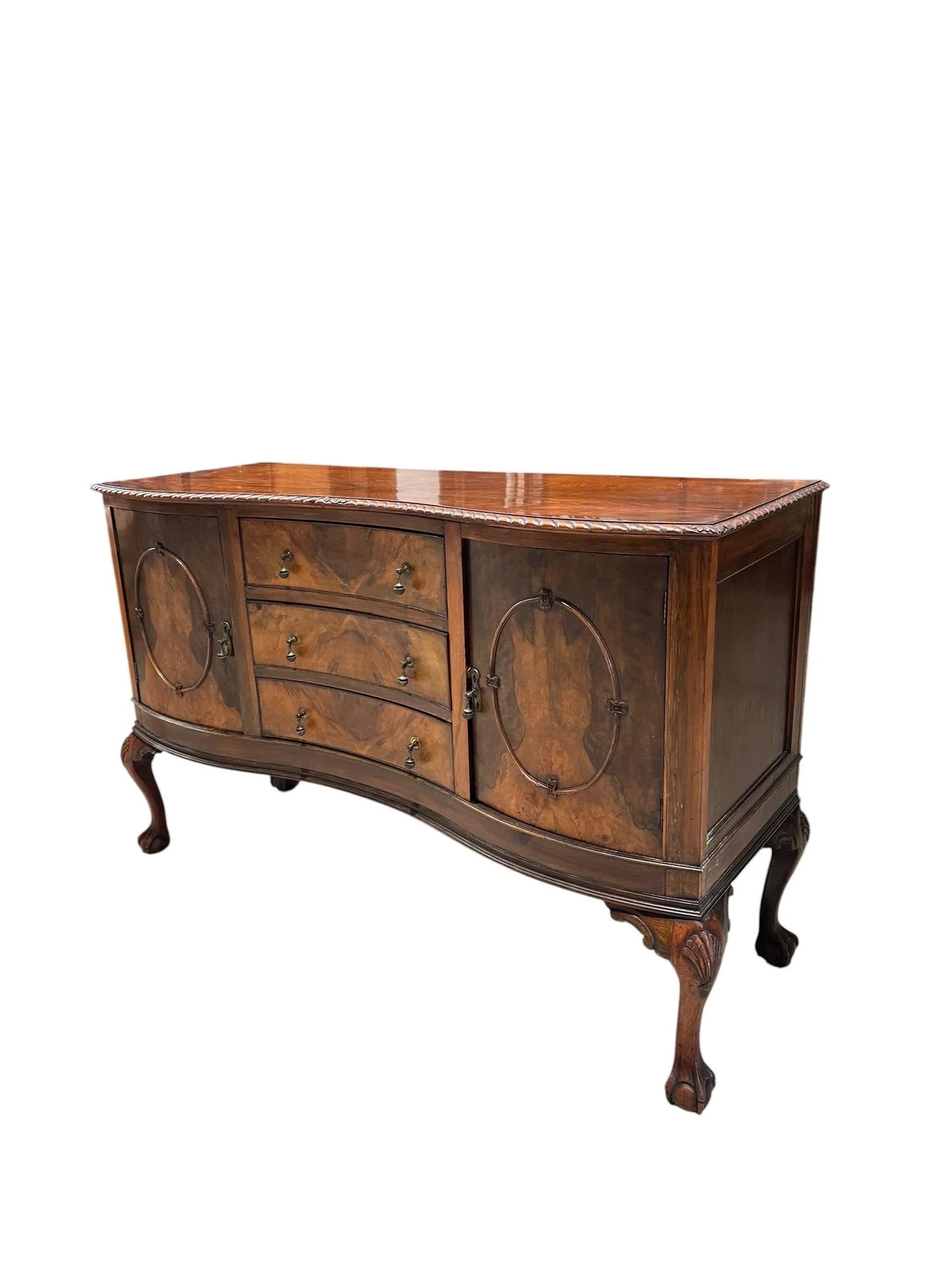Vintage Georgian revival Walnut sideboard cabinet