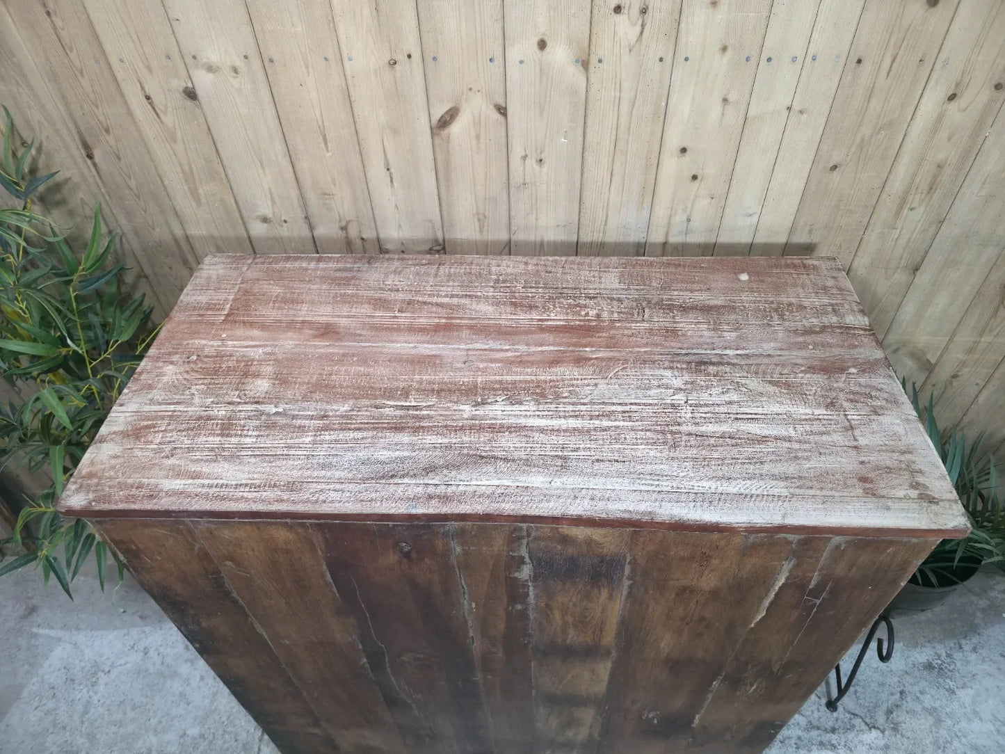 Vintage Wooden House Keepers Linen Cupboard Sideboard Tv Unit