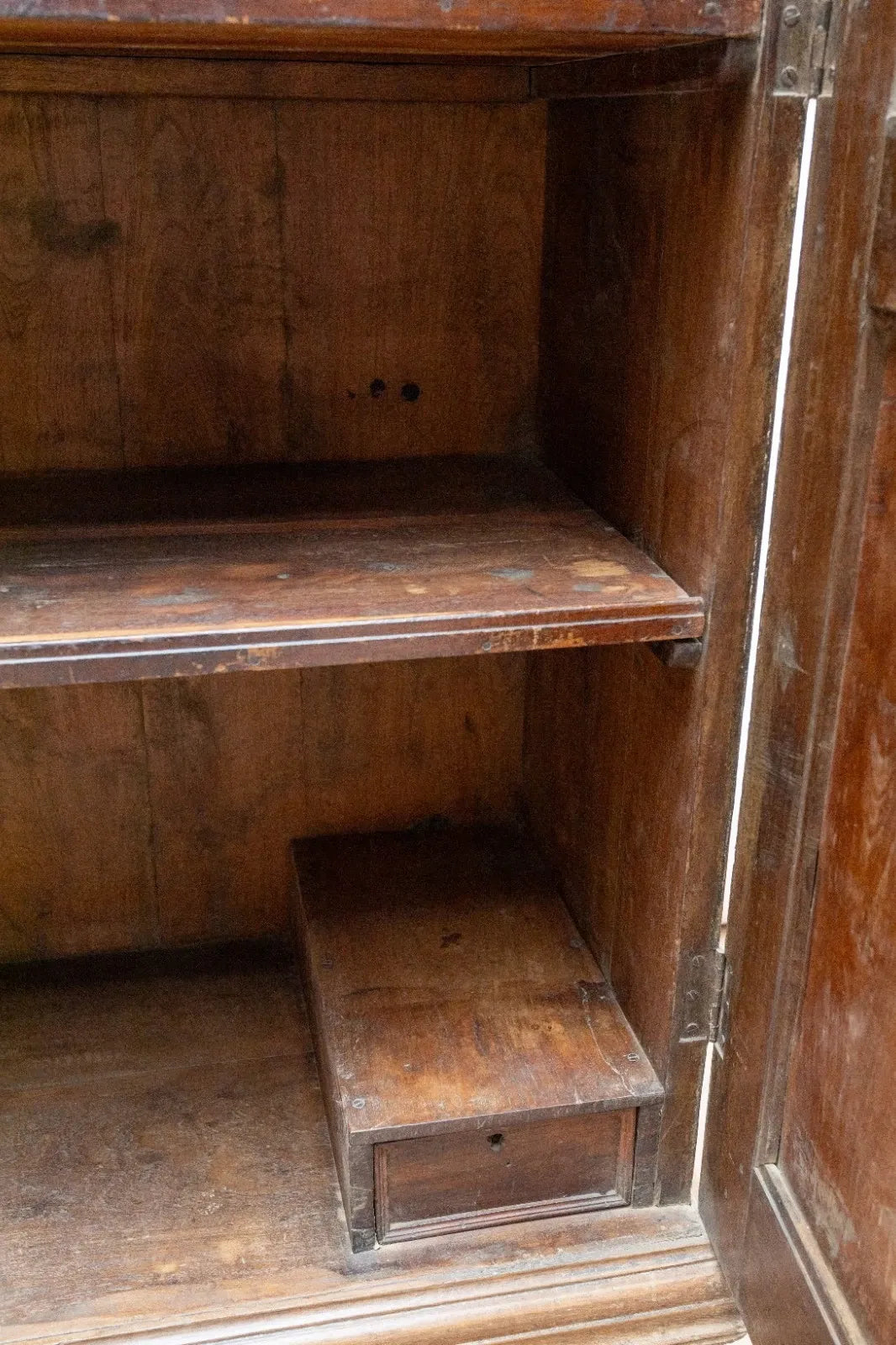 Large Vintage Colonial Indian Hardwood Wardrobe Houskeepers Cupboard