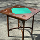 Vintage Victorian Mahogany Games Table , Green Baized Playing Area With Counter Holders