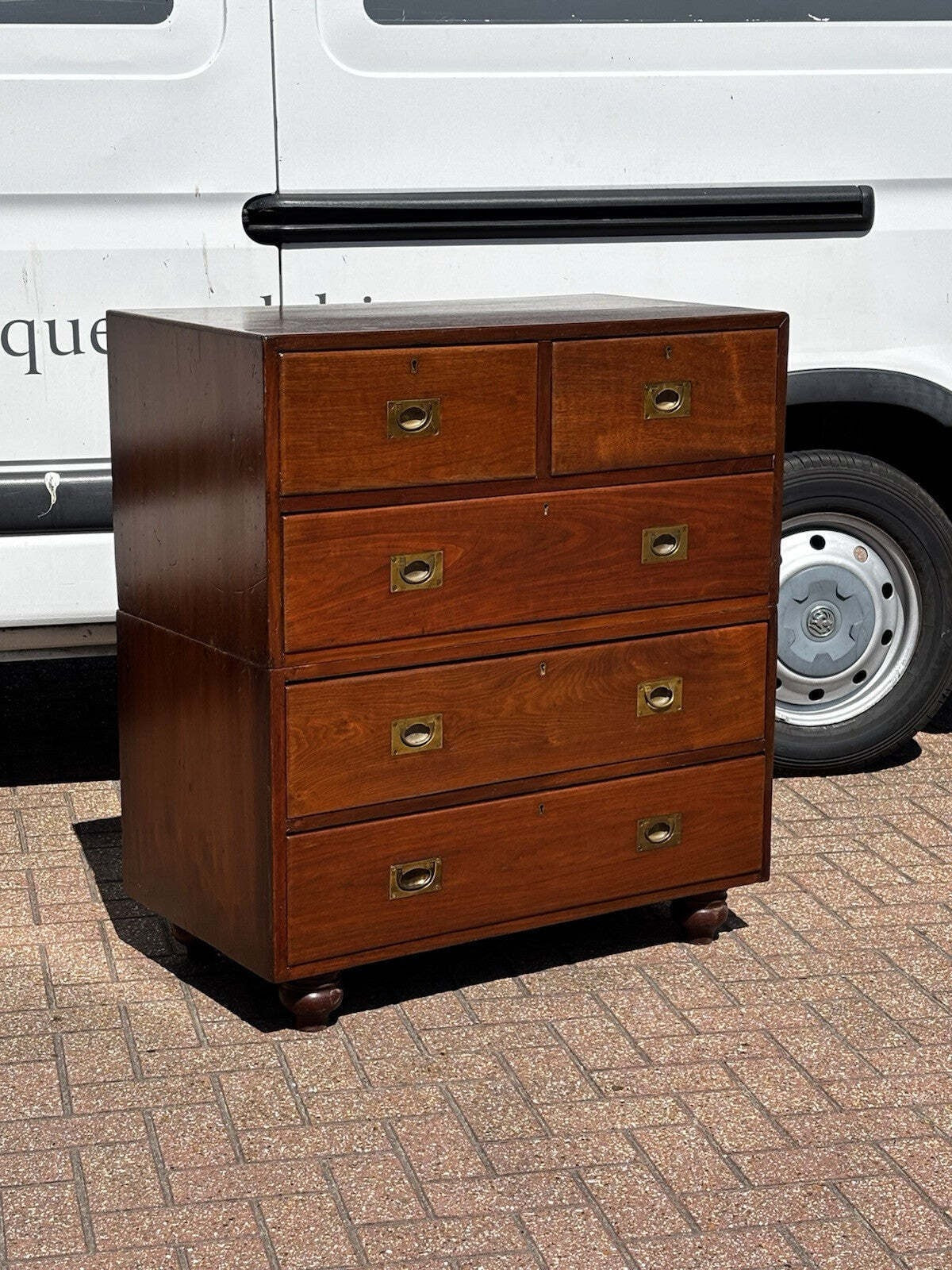 Vintage Campaign Chest, Military Chest. Splits In 2 Pieces. Very Good Quality