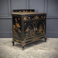 Vintage Chinoiserie Black Lacquered Japanned Sideboard