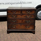 Vintage Georgian Mahogany Chest Of Drawers. Brass Handles, Bracket Feet.