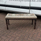 Vintage Georgian Mahogany Long Window Seat With Tapestry Upholstery.