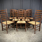 Set Of Eight Antique Ladder Back Dining Chairs