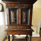 18th Century Gothic Drinks Cabinet On Stand, Lots Of Drawers, Fitted Interior & Pigeon Holes