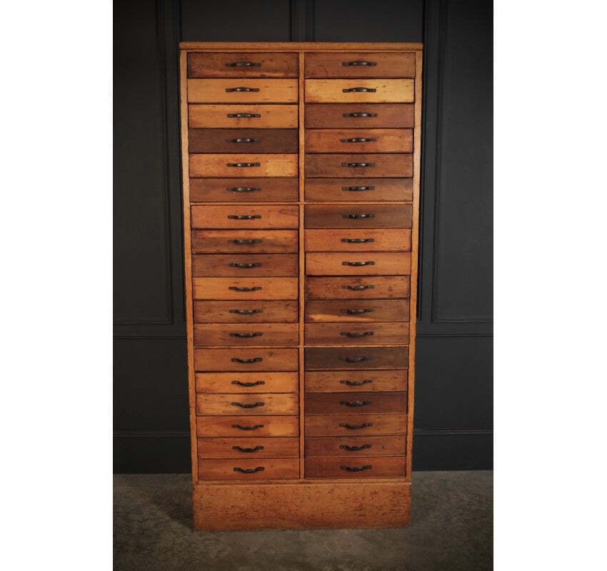 Large Fruitwood Vintage Haberdashery Chest