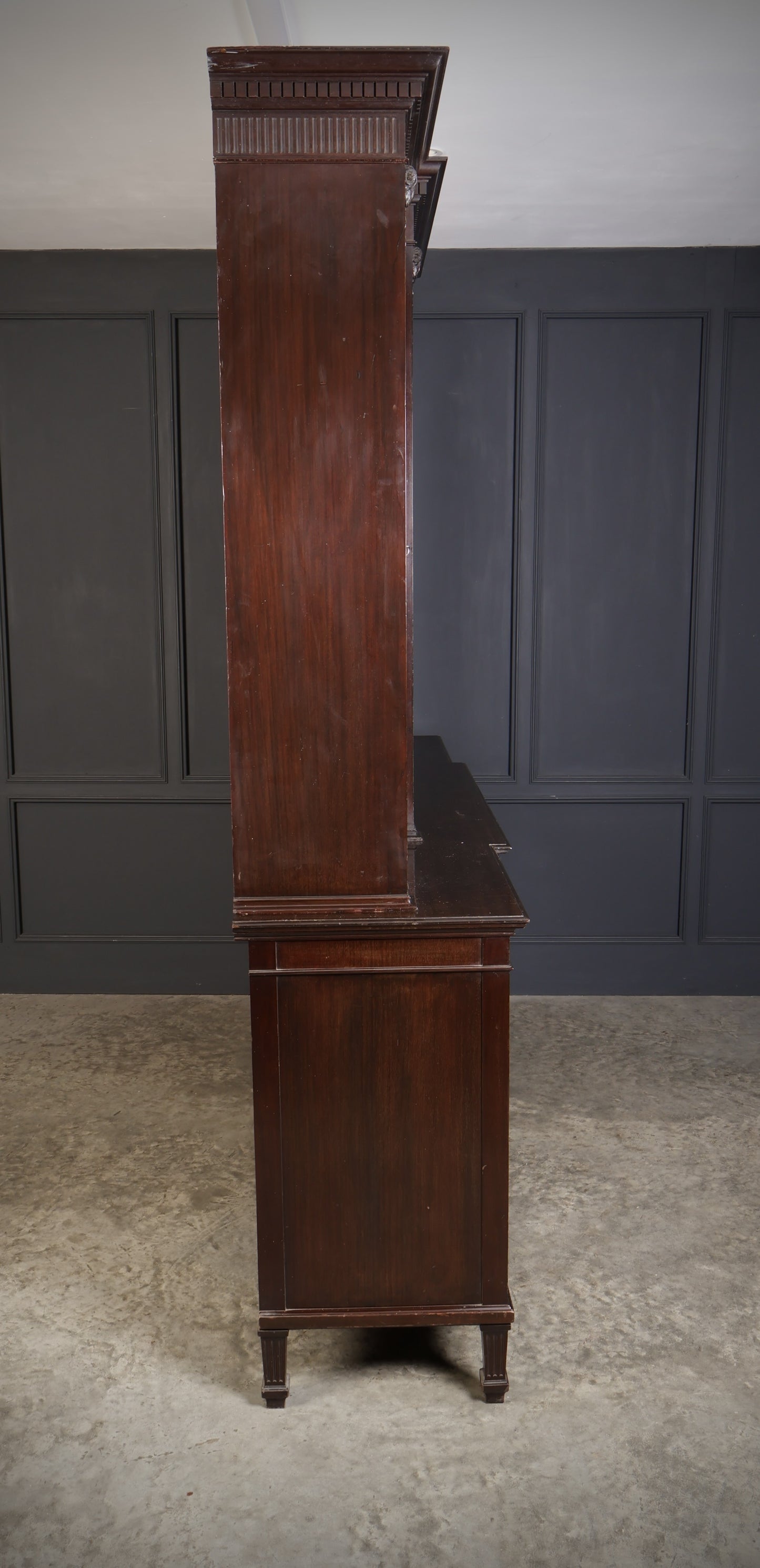 Large Mahogany Breakfront Glazed Bookcase Display Cabinet