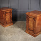 Large Pair Of Vintage Figured Walnut Pedestal Cabinets