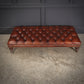 Vintage Victorian Buttoned Leather Footstool