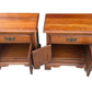 Vintage Cherry wood bedside chest of drawers cupboards
