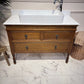 Edwardian Oak Vintage Bathroom Vanity Unit With Basin