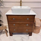 Oak Single Vintage Bathroom Vanity Unit