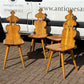 Vintage Set Of Elm Dining / Kitchen Chairs By Cepelia