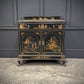 Vintage Chinoiserie Black Lacquered Japanned Sideboard