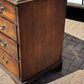 Vintage Georgian Mahogany Chest Of Drawers. Brass Handles, Bracket Feet.