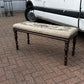 Vintage Georgian Mahogany Long Window Seat With Tapestry Upholstery.