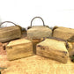 Vintage Indian Rustic Wabi Sabi Hand Carved Teak Wooden Oil Lantern Container