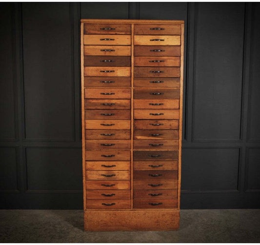 Large Fruitwood Vintage Haberdashery Chest