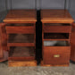 Large Pair Of Vintage Figured Walnut Pedestal Cabinets