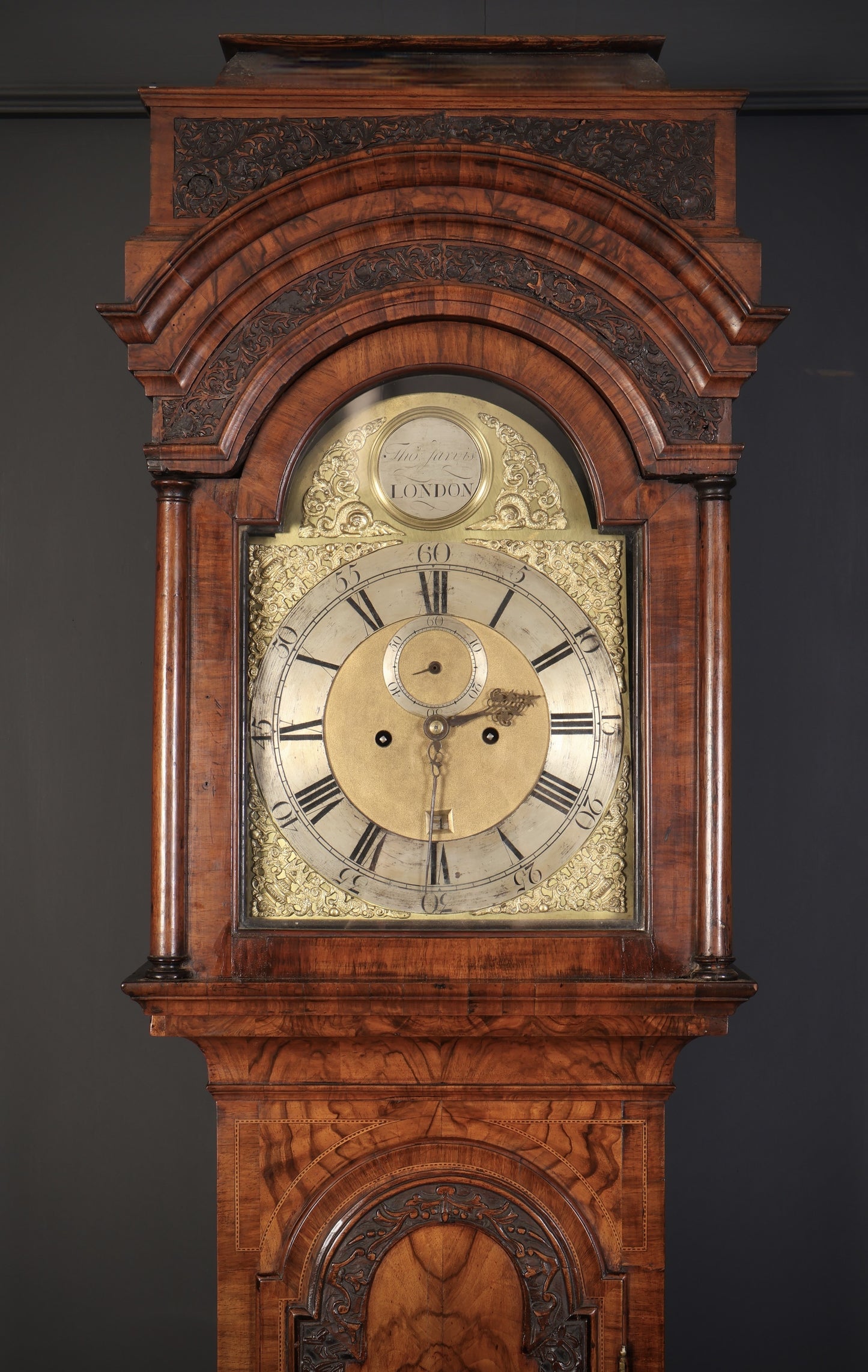 18th Century Walnut Antique Grandfather Clock