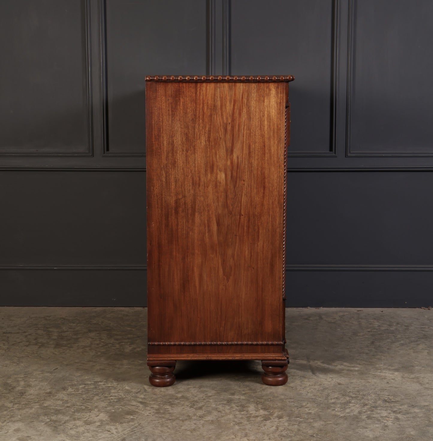 Antique Flame Mahogany Scottish Chest of Drawers