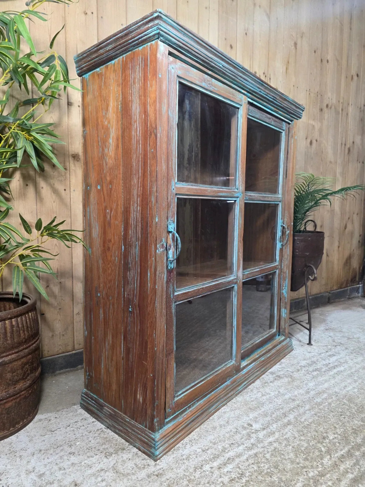 Vintage Reclaimed Indian Freestanding Kitchen Bathroom Drinks Display Cabinet