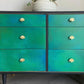 Emerald Green Hand Painted Chest of Drawers, Mid Century Furniture By Herbert & Gibbs
