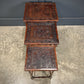 Nest Of Three Embossed Carved Leather Top Tables