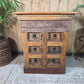 Vintage Reclaimed Indian Solid Wooden Brick Mould Drawer Unit Bedside Kitchen