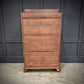 19th Century Walnut Tall Boy Art Deco Chest Of Drawers