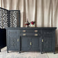 Painted Black Antique Sideboard Victorian Sideboard Heavily Carved
