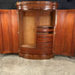 Large Victorian Bow Front Walnut Art Deco Wardrobe