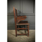 Pair Of Oak And Leather Antique Armchairs
