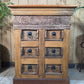 Vintage Reclaimed Indian Solid Wooden Brick Mould Drawer Unit Bedside Kitchen