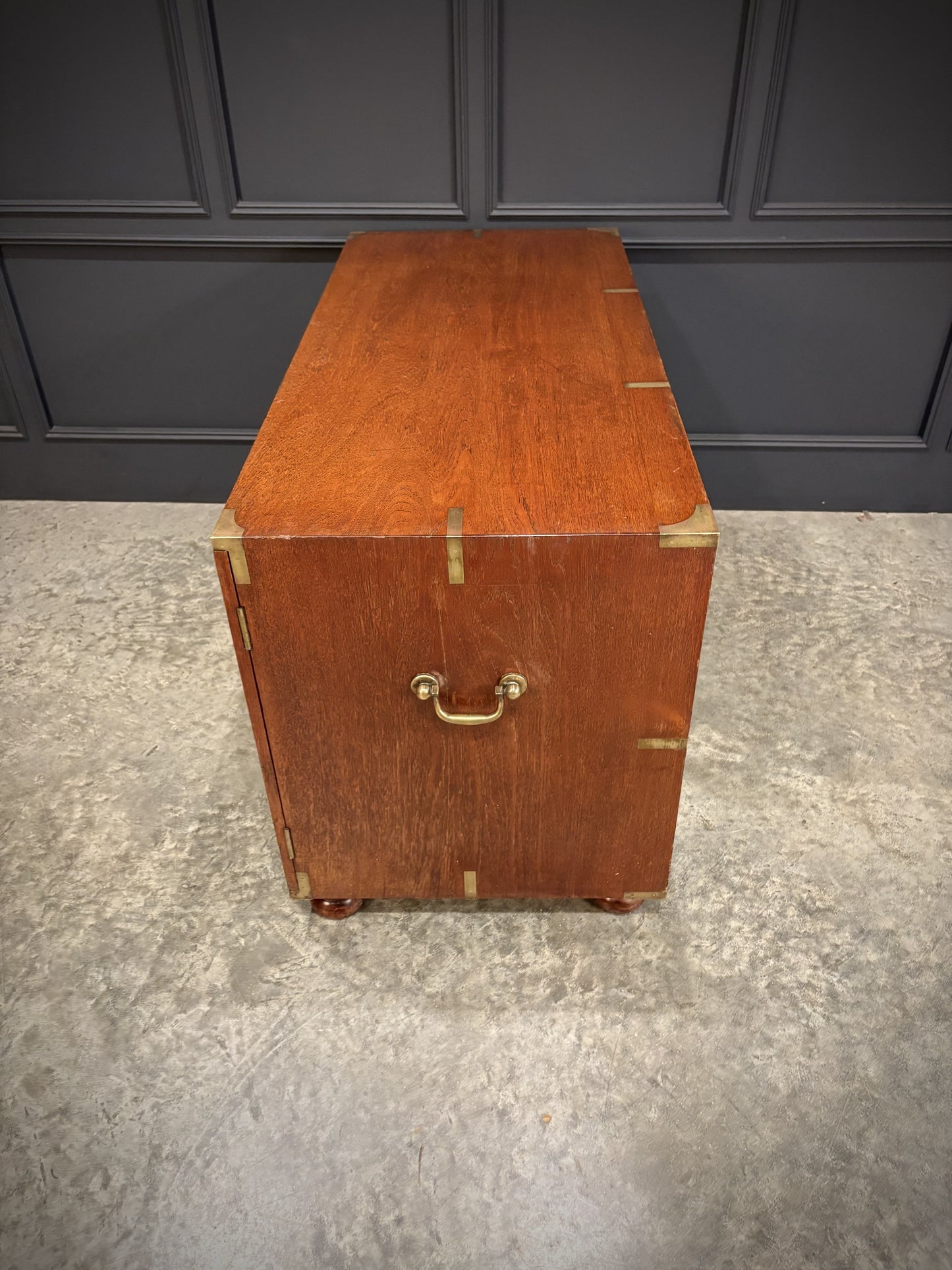 Rare Teak Military Campaign Side Cabinet