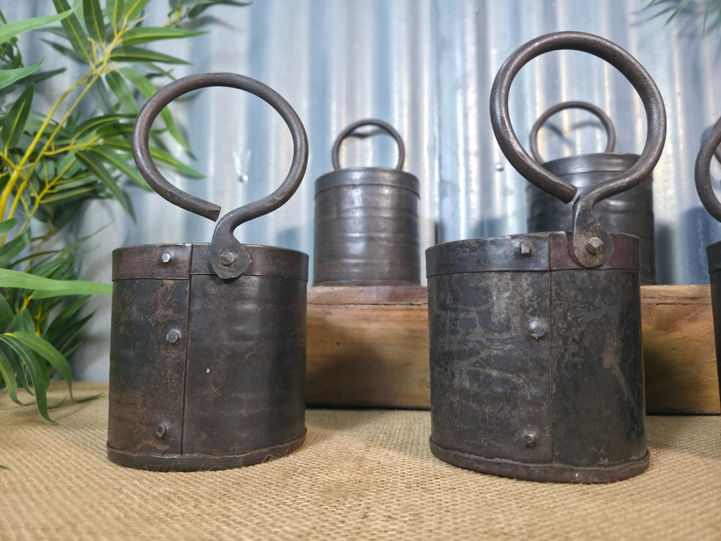 Vintage Iron Metal Pot Handle Utensil Planter Pen Desk Storage