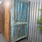 Blue Vintage Indian Glazed Colonial Wooden Kitchen Bathroom Drinks Cocktail Cabinet