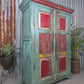 Vintage Reclaimed Indian Free Standing Solid Wooden House Keepers Linen Cupboard