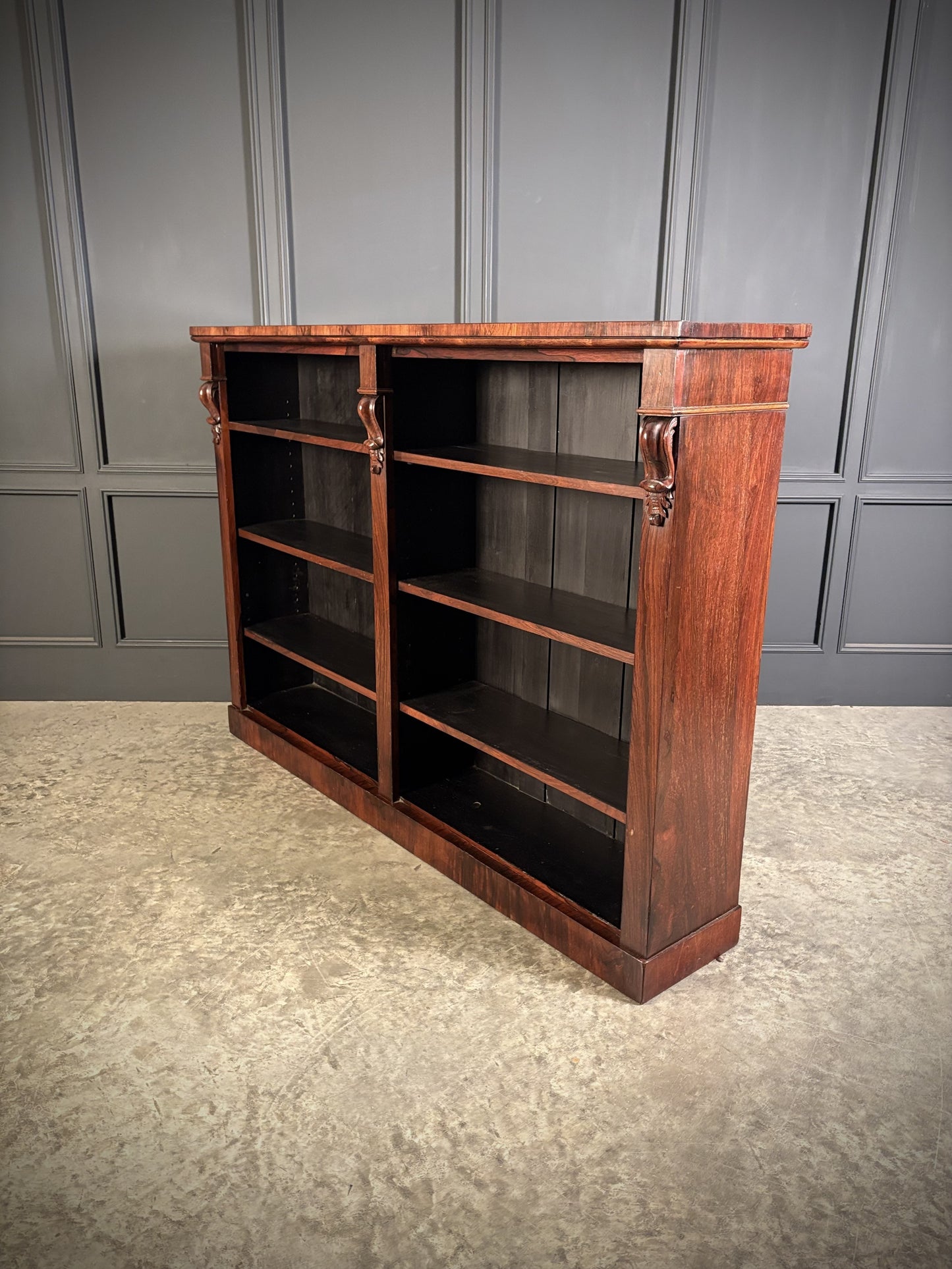 Vintage Victorian Rosewood Open Bookcase
