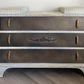 Mid Century Hand Painted Low Chest of Drawers: Bronze Glaze
