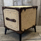 Hollywood Style 1920s Rattan Vintage Bedside Nightstand, Luxury English Handmade Unique Bespoke Chest