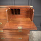 Vintage Tall Boy Mahogany Military Campaign Secretaire Chest