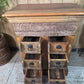 Vintage Reclaimed Indian Solid Wooden Brick Mould Drawer Unit Bedside Kitchen