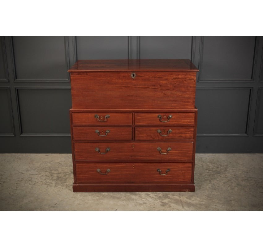 Vintage Georgian Blanket Box On Chest of Drawers